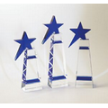 10" Blue Star Tower Optical Crystal Award